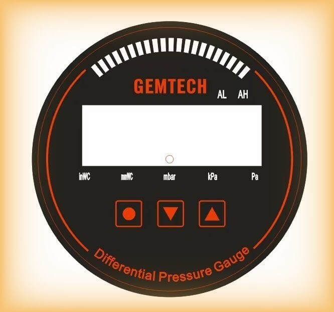 Gemtech Series 3000 Digital Pressure Gauge With Alarm Range 0 To 300 Mm Wc