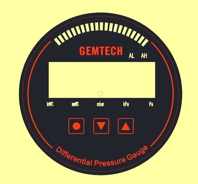 Gemtech Series 3000 Digital Pressure Gauge With Alarm Range 0 To 12 Mm Wc
