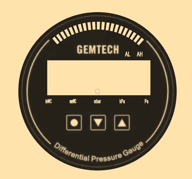 Gemtech Series 3000 Digital Pressure Gauge With Alarm Range 0 To 12 Mm Wc