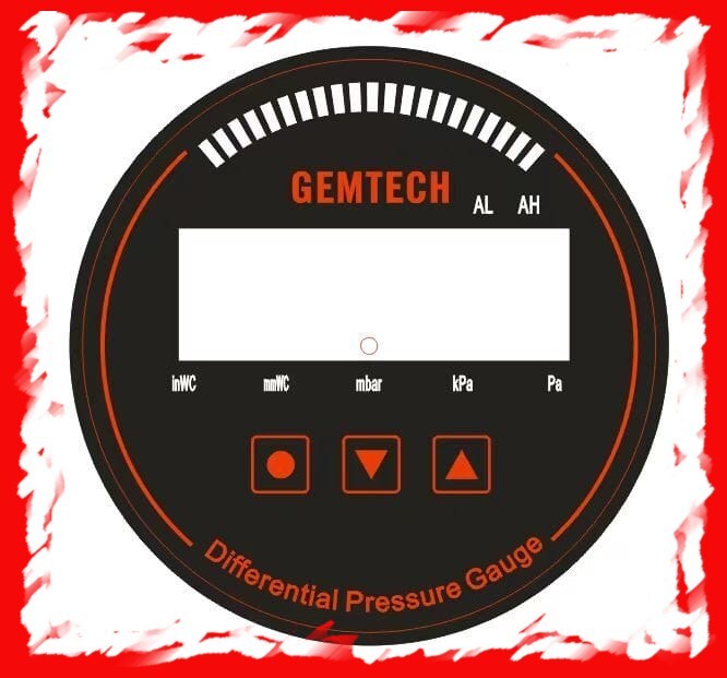Gemtech Series 3000 Digital Pressure Gauge With Alarm Range 0 To 50 Mm Wc