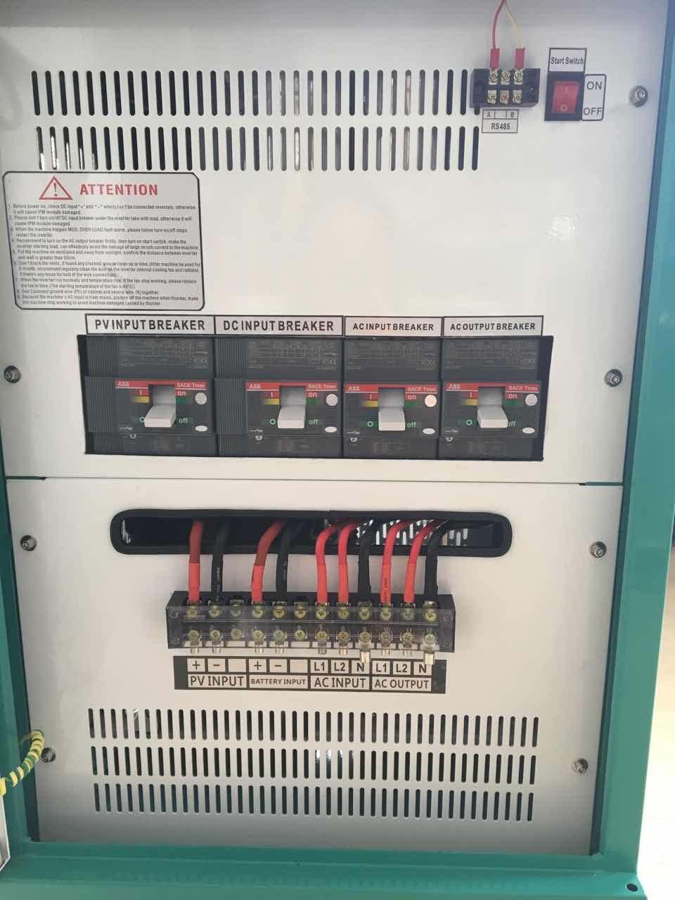 110kw 3-phase Low Frequency Solar Inverter - 750x750x1485mm, White And Green | >94% Efficiency, Ip20/ip54 Protection, Rs485 Monitoring, Lcd Display