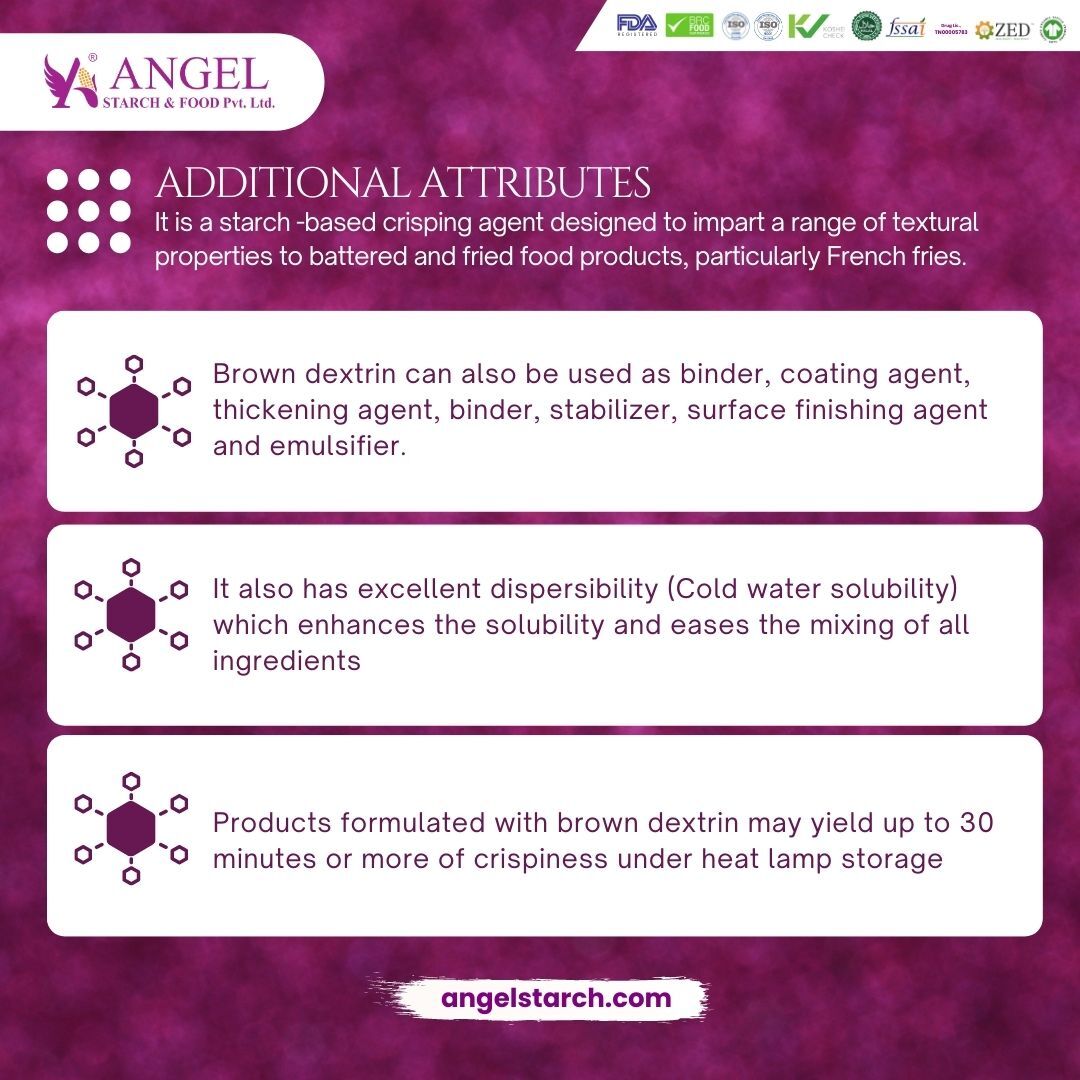 Modified Starch Dextrins E 1400 - Vegan, Gluten-free Tapioca-based Powder | Emulsifier, Stabiliser, Binder, Thickener For French Fries