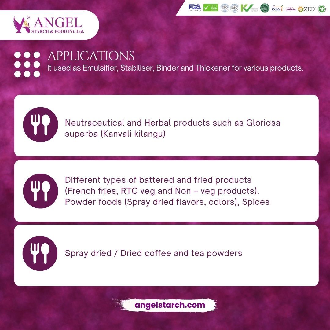 Modified Starch Dextrins E 1400 - Vegan, Gluten-free Tapioca-based Powder | Emulsifier, Stabiliser, Binder, Thickener For French Fries