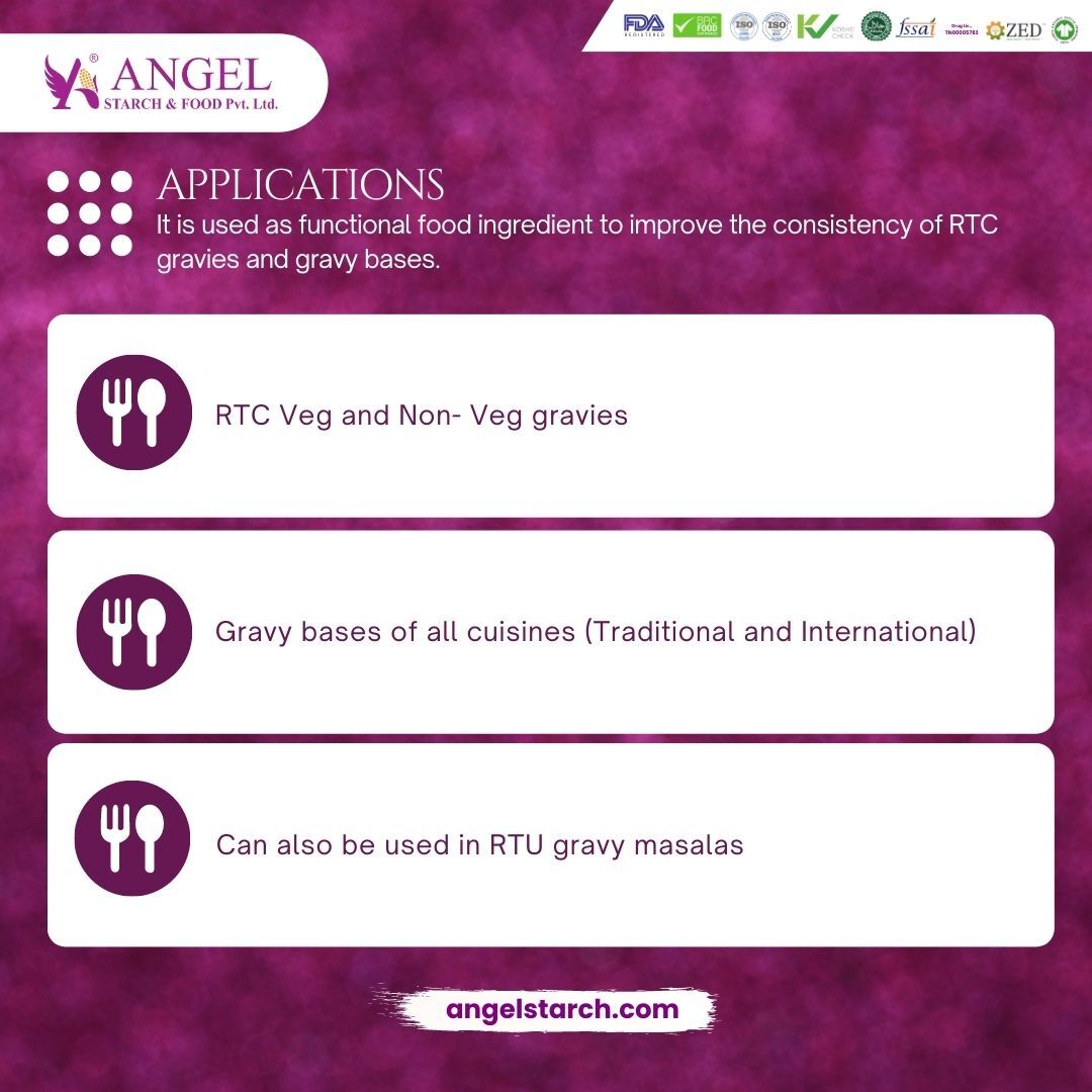 Modified Starch E 1414 Acetylated Distarch Phosphate Tapioca Starch For Thickening And Binding For Rct Non-veg Gravies - 25 Kilograms, Original Flavor, Nine Months Shelf Life