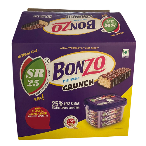 Crunch Corrugated Packaging Box - Laminated Material, Fully Customizable Sizes & Shapes , Polished Finish with Embossed Printing