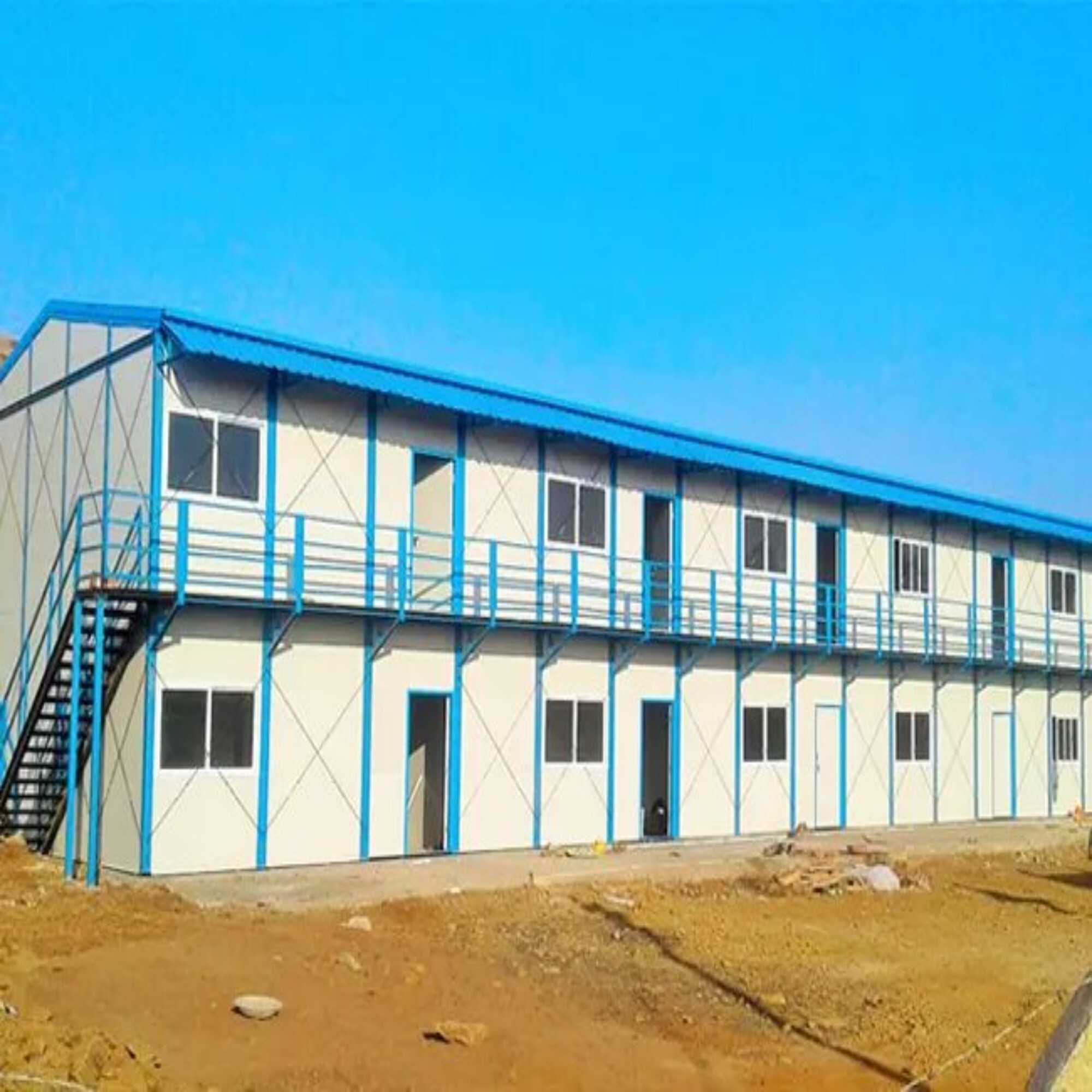 Prefab Staff Hutments - Aluminum Sheet Metal Sheet Pvc Panel Rock Wool Sandwich Panel | Insulated With Glass Wool Pvc Sliding Windows Versatile Use In Workshop & House