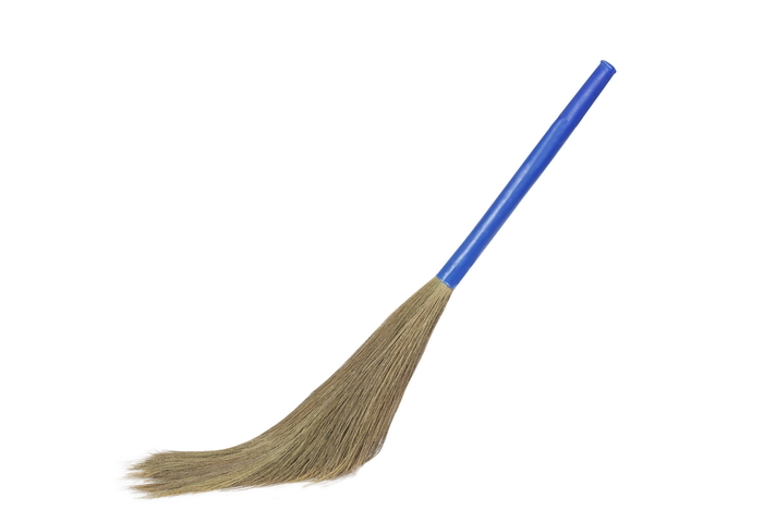 Divya Grass Broom (360 Gms) - Plastic, Blue | Lasts 3 Times Longer Than Standard Brooms, Soft Grass Sweeps Fine Dust For Hygiene