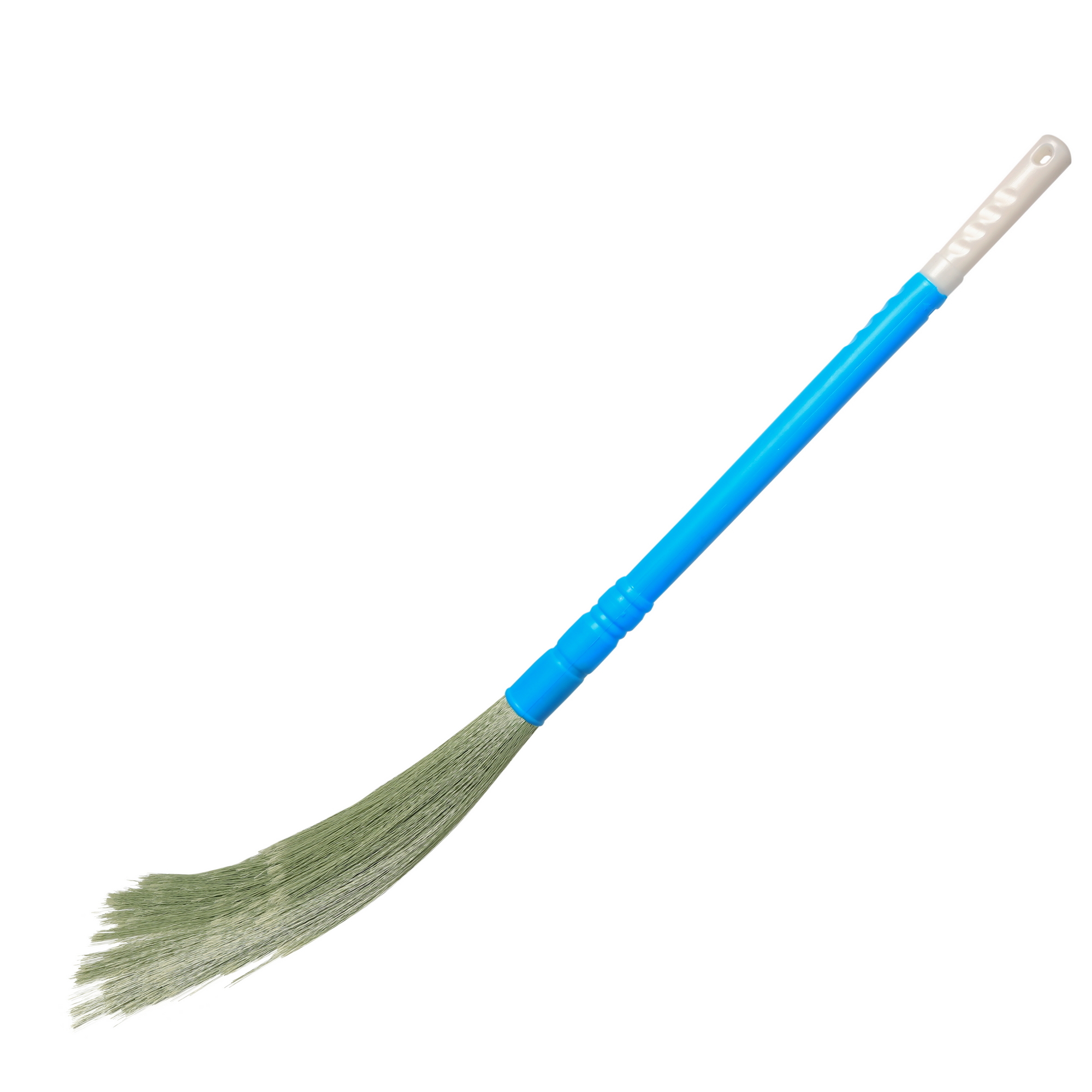 No Dust Broom Extendable Fastclean - Plastic Fiber, Extendable, Blue | Dustless, Washable, Lasts 3 Times Longer Than Grass Brooms