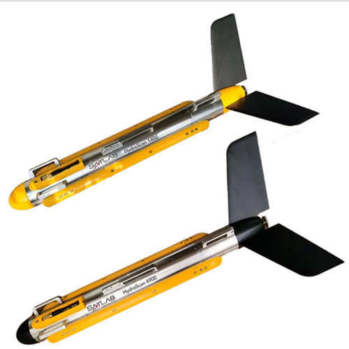 Hydroscan Side Scan Sonar - Stainless Steel, Yellow & Black | 1.25cm Track Resolution, 45 Degree Beam Angle, Industrial Use