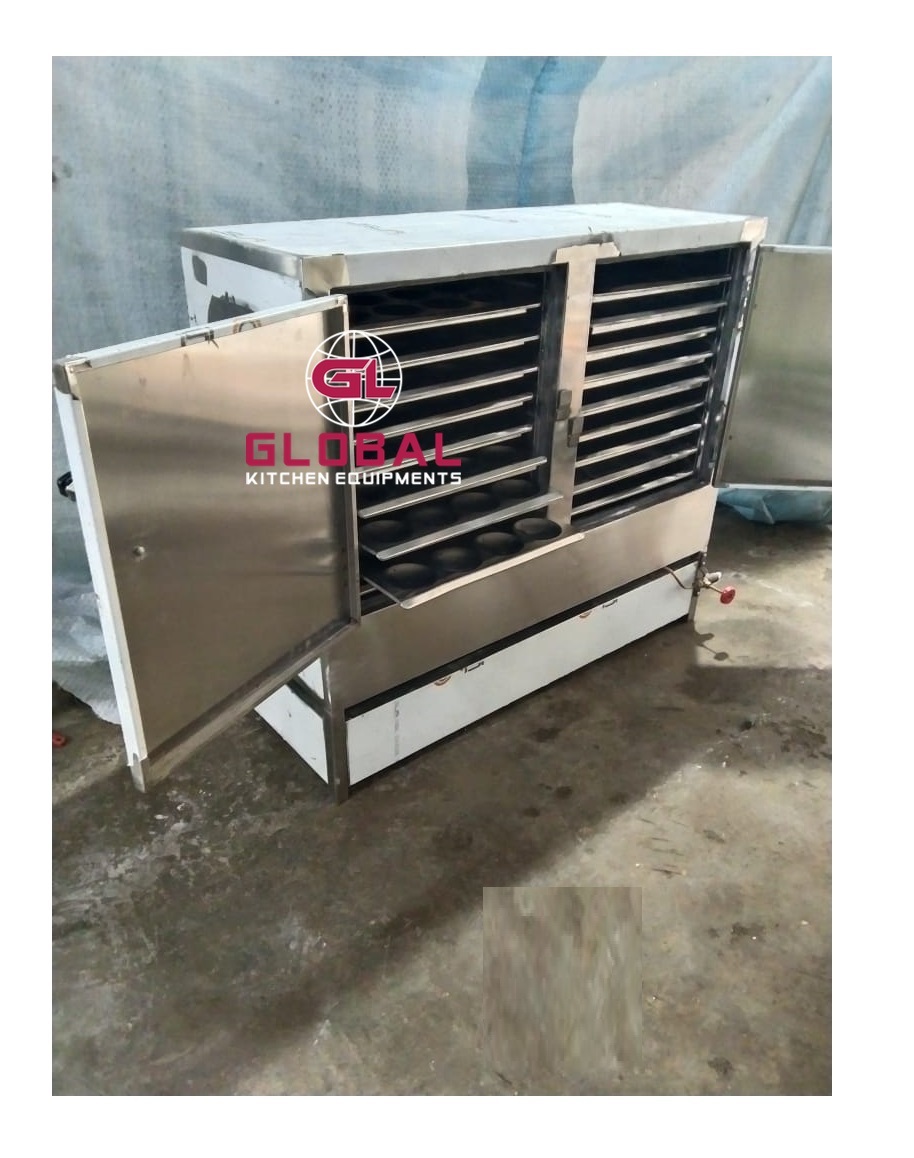 Bulk Idli Steamer - Stainless Steel, For Heavy Production | Gas Power Source, Efficient Cooking Design