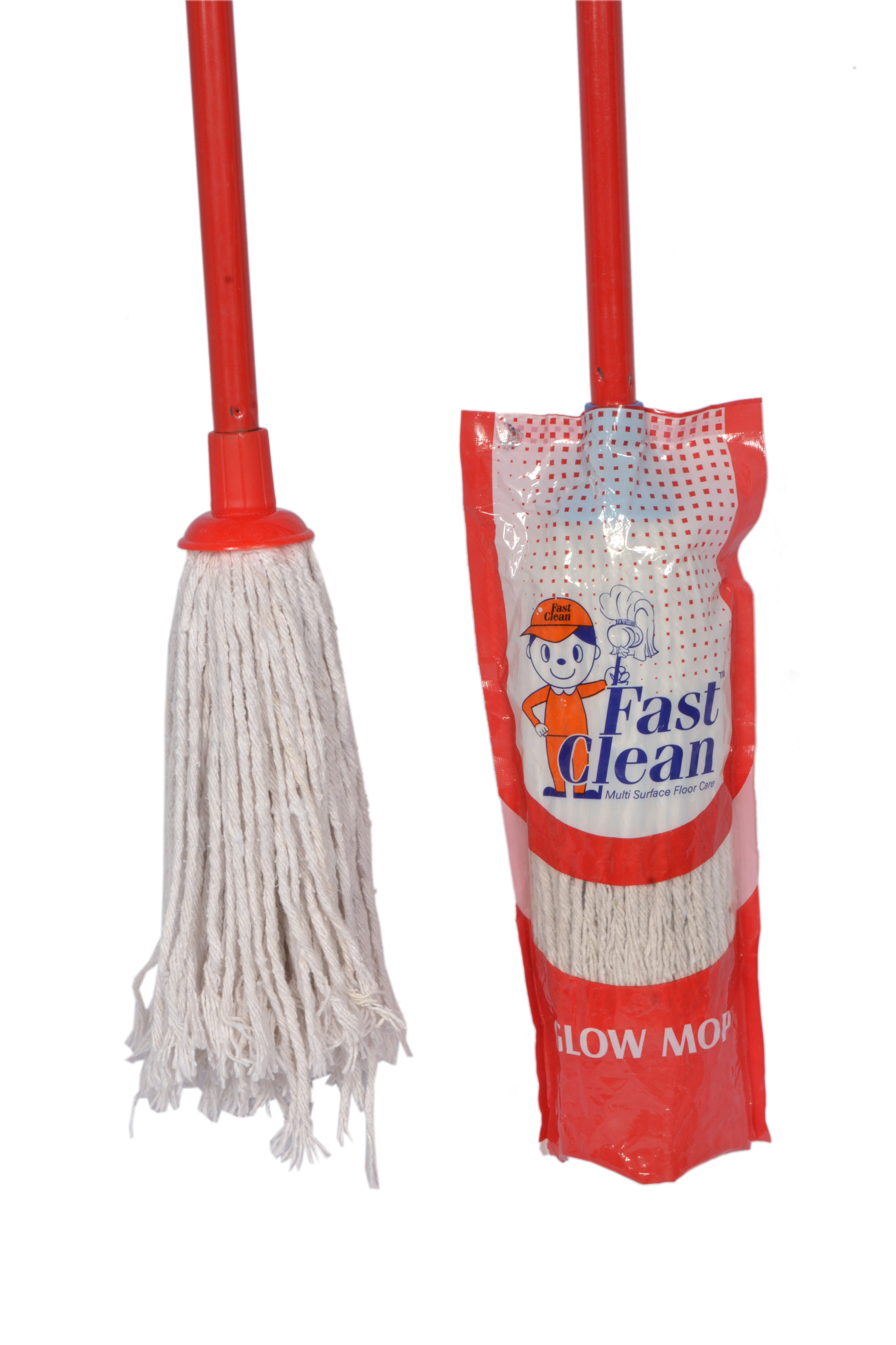 Red Moap Glow Red Mop Fastclean - Cotton Fiber, Extra Long Length, Lightweight ...