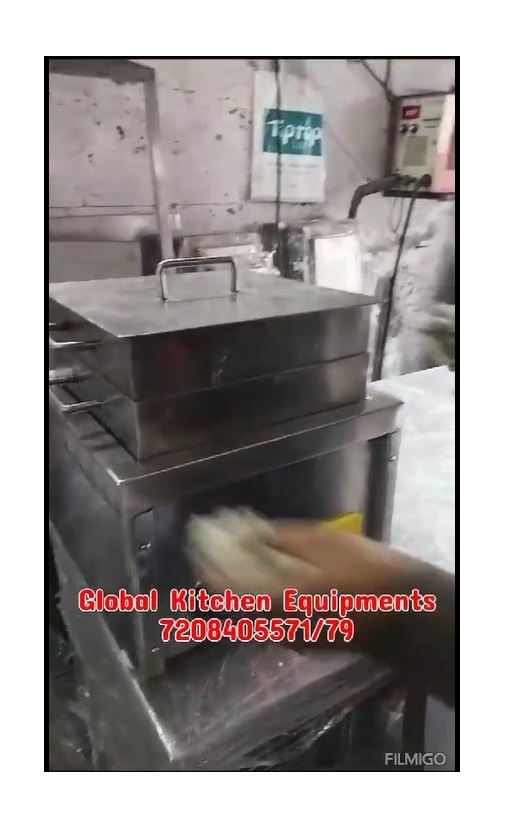 Customized Stainless Steel Dim Sum Steamer - 16"x16"x16" Size, 2.5kw Power Consumption | Electric, Removable Perforated Basket Included