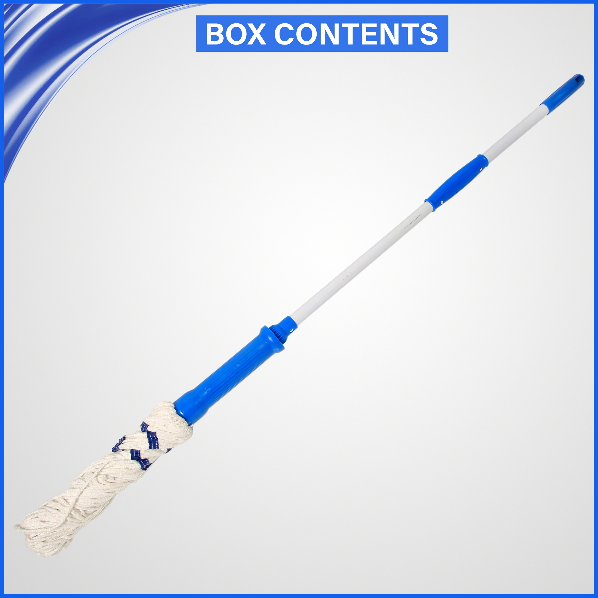 Wringer Twist Mop Cotton Fastclean Mops - Cotton Fiber Lightweight Blue | Easy To Squeeze Water Keeps Hands Dry Ideal For Floor Cleaning