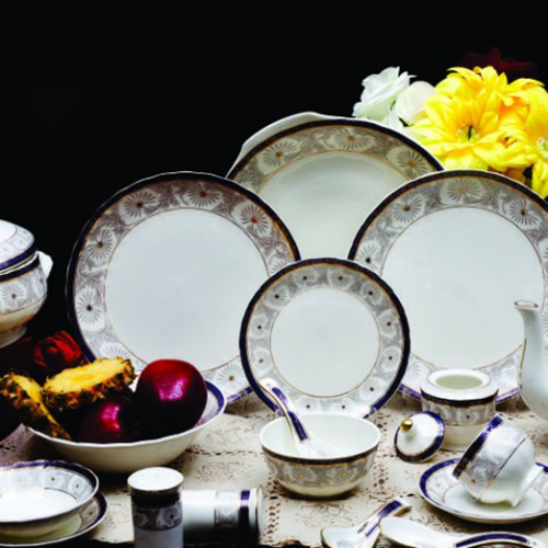 Ceramic Dinner Set 19 - Durable Ceramic, 19-piece Collection, Elegant Black Finish | Versatile For Home & Hotel Use, Microwave & Oven Safe