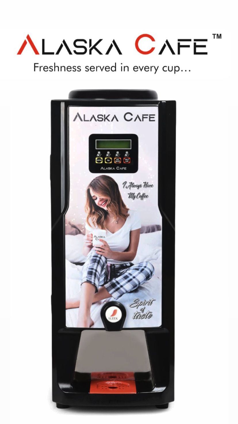 Alaska Cafe - 2000w, 4l Water Tank Capacity, 18.5kg Weight | Super Automatic Coffee Vending Machine With Led Dispense Light, Auto Flush, And Half Cup Feature