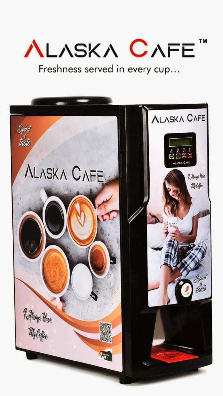 Alaska Cafe - 2000w, 4l Water Tank Capacity, 18.5kg Weight | Super Automatic Coffee Vending Machine With Led Dispense Light, Auto Flush, And Half Cup Feature
