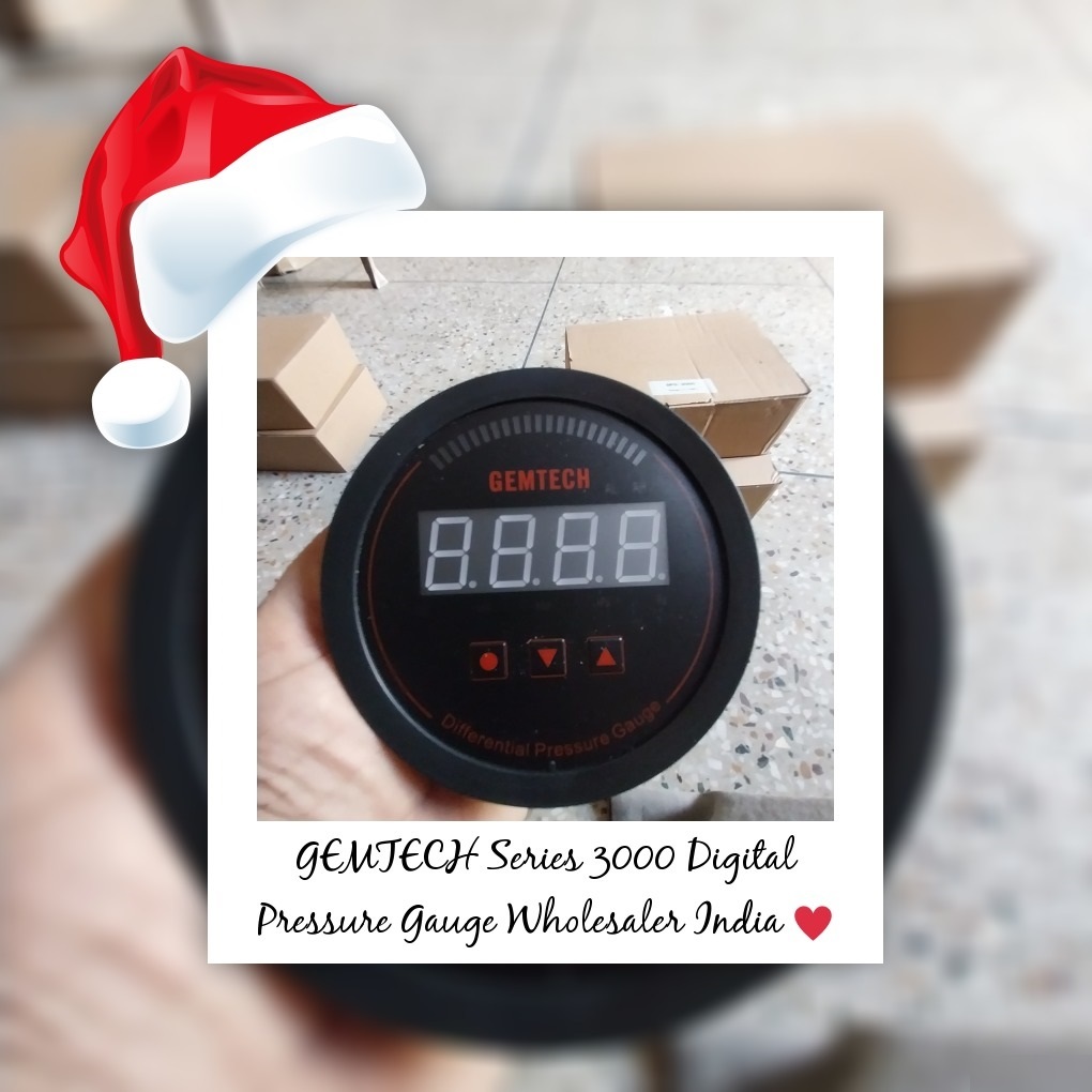 Gemtech Series 3000 Digital Pressure Gauge With Alarm Range 0 To 5.000 Mbar - Color: Black