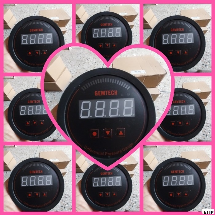 Gemtech Series 3000 Digital Pressure Gauge With Alarm Range 0 To 7.500 Mbar - Color: Black