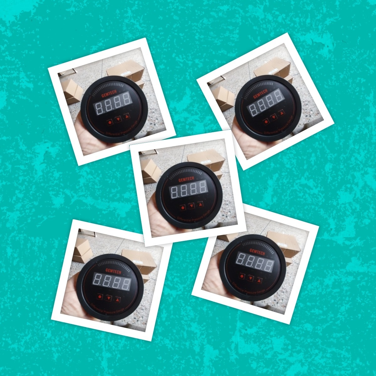 Gemtech Series 3000 Digital Pressure Gauge With Alarm Range 0 To 7.500 Mbar - Color: Black