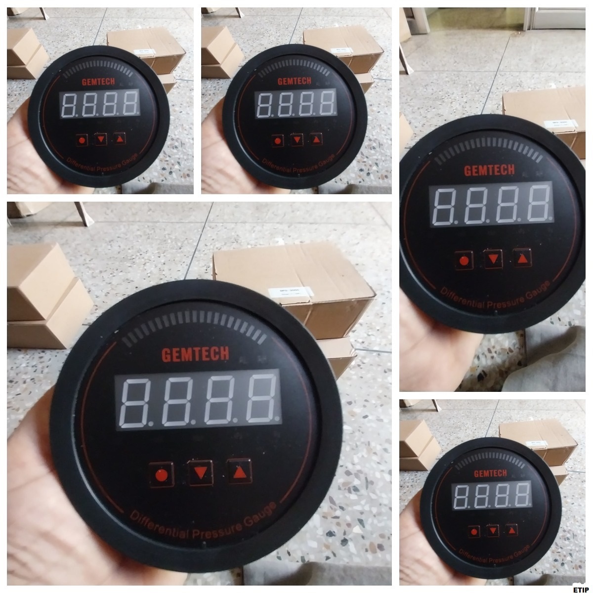 Gemtech Series 3000 Digital Pressure Gauge With Alarm Range 0 To 7.500 Mbar - Color: Black