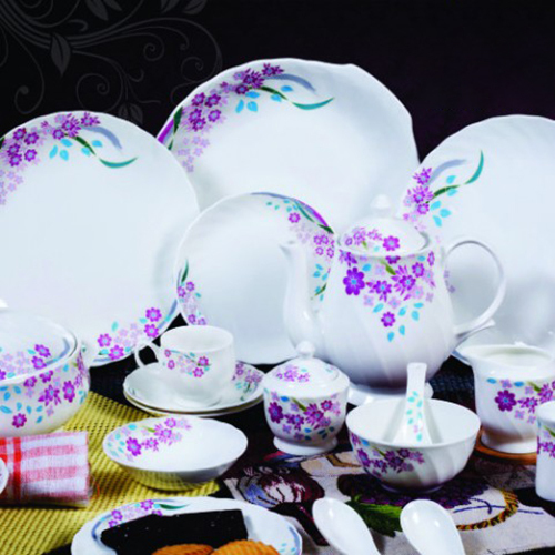 Ceramic Dinner Set 44 - Durable Ceramic Material | Versatile Design, Aesthetic Appeal, Microwave & Oven Safe, Ideal For Home & Hotel Use