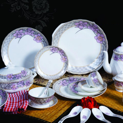 Ceramic Dinner Set 44 - Durable Ceramic Material | Versatile Design, Aesthetic Appeal, Microwave & Oven Safe, Ideal For Home & Hotel Use
