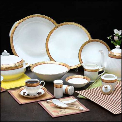 Ceramic Dinner Set 50 - Durable Ceramic Material, Versatile Design For Home & Hotel Use, Aesthetic Appeal, Microwave & Oven Safe