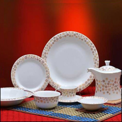 Ceramic Dinner Set 52 - Durable Ceramic Material, 16-piece Set, Elegant Black Design | Versatile For Home & Hotel Use, Oven & Microwave Safe