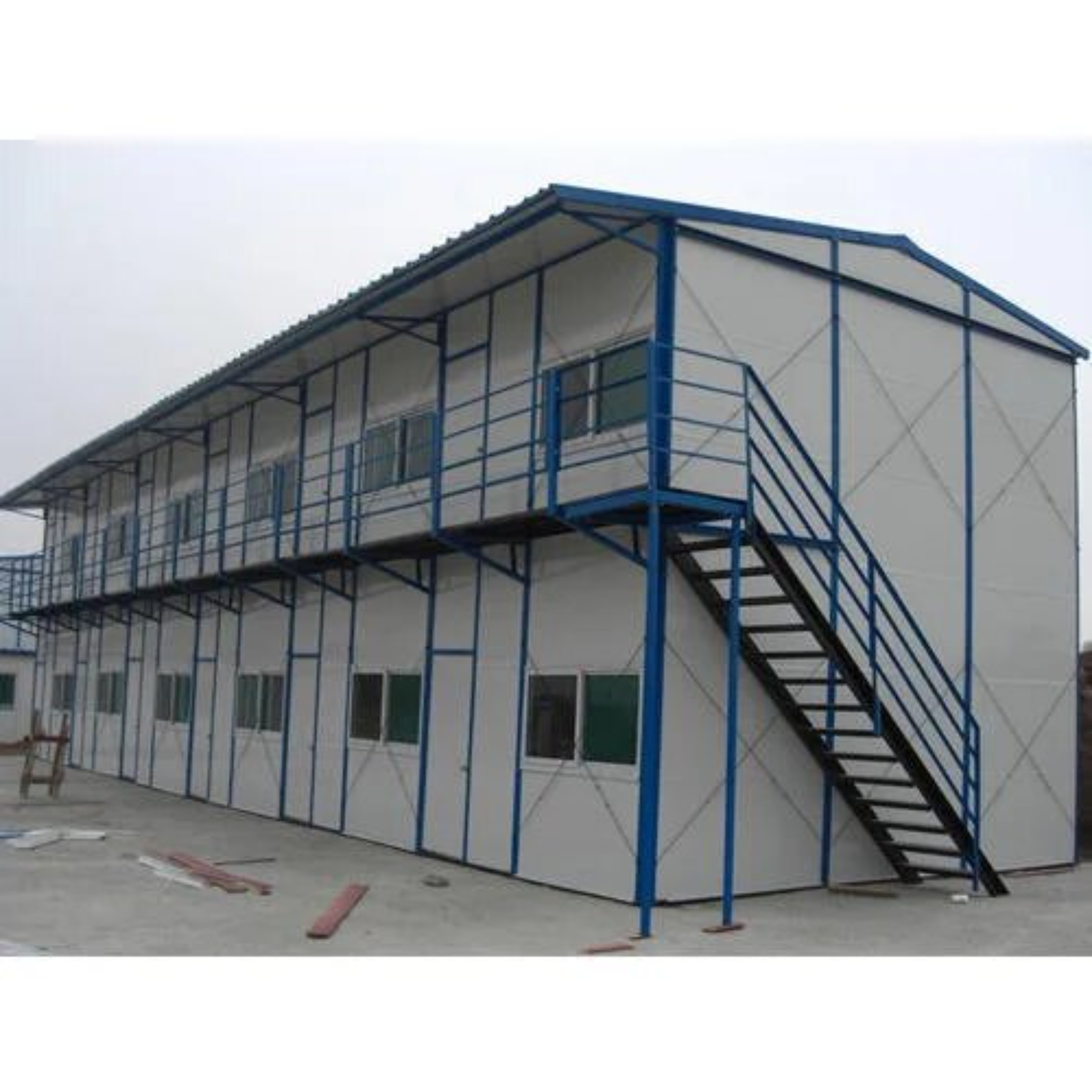 Workers Accommodation Structure - Aluminum & Metal Sheets, Pvc Panels & Rock Wool Insulation | Sliding Windows, Custom Colors, Versatile Use For Hotels & Offices