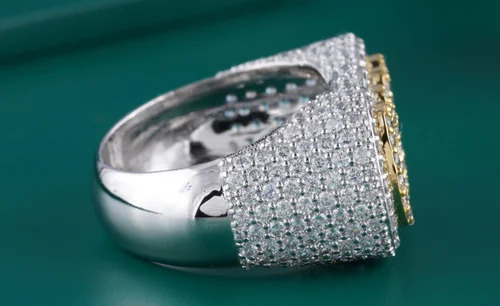 Gold Diamond Ring - 10kt Gold 11.30 Gm Weight Round Lab-grown Diamond Vvs Clarity | Luxury Engagement Wedding Partyware