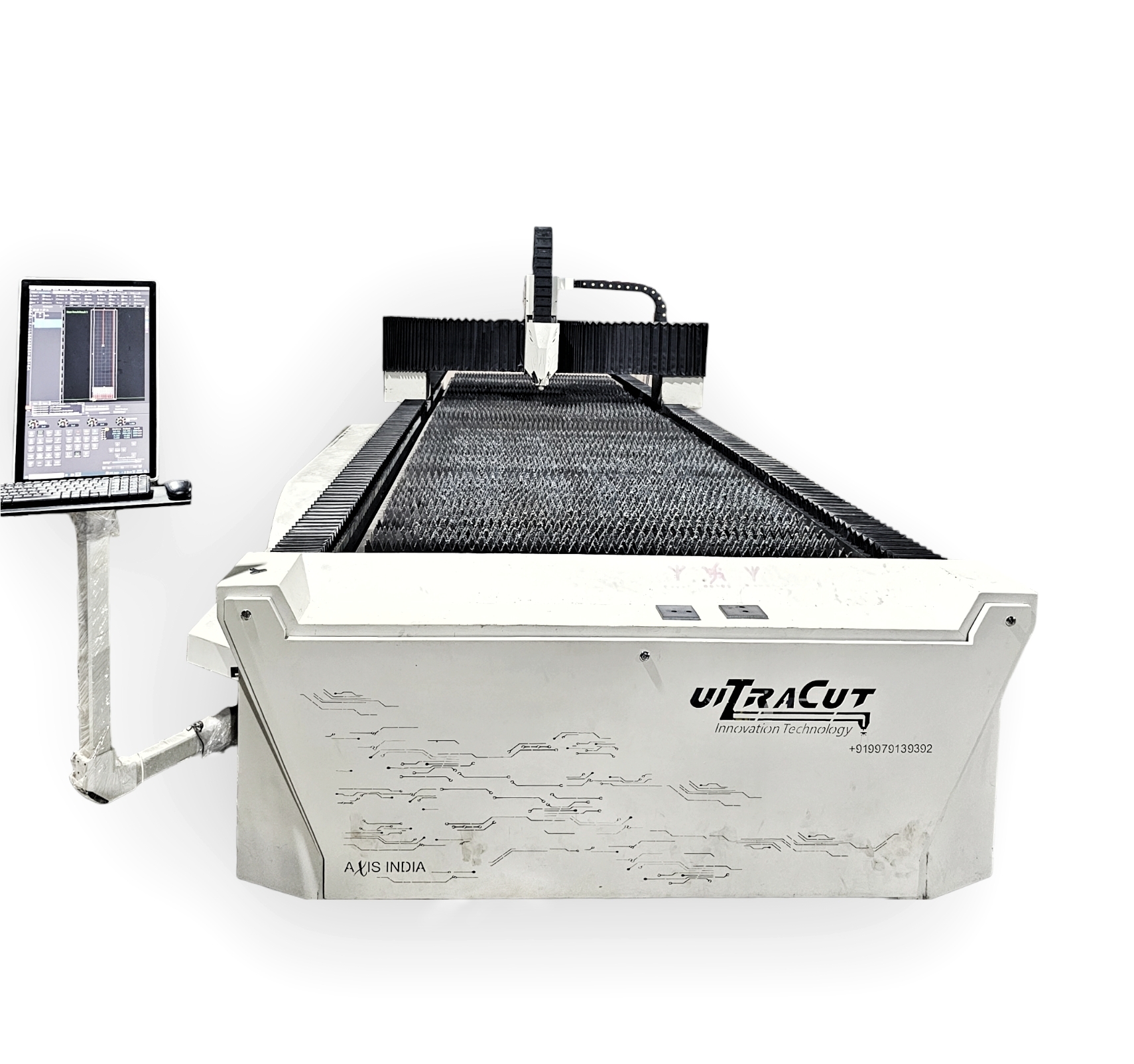 Automatic Fiber Laser Cutting Machine - 1550x3100mm, White Color | High Performance, Cnc Control, Air Cooling, Supports Dxf Graphics, Semi Automatic
