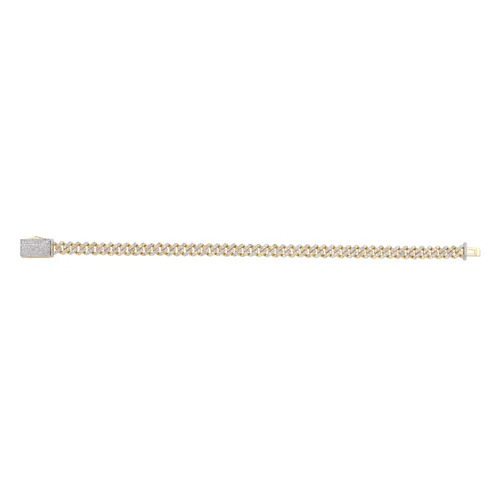Gold Diamonds Bracelets - 10k Gold, 7 Inch Length, 7 Mm Width | Customizable Luxury Hip Hop Cuban Link Design With Lab Grown Round Vvs Stones