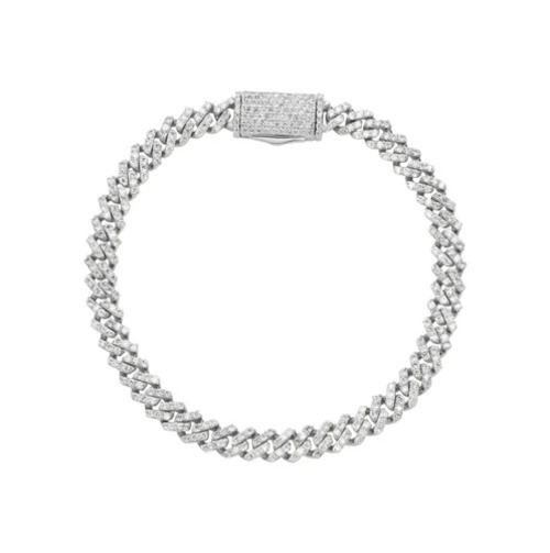 Gold Diamonds Bracelets - 10k Gold, 7 Inch Length, 7 Mm Width | Customizable Luxury Hip Hop Cuban Link Design With Lab Grown Round Vvs Stones