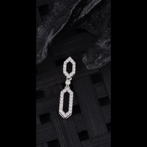 Gold Diamond Necklace Set - 14kt Gold, 6.60 Gm, White Color | Includes Pendant, Earrings & Ring, Festive Wear, Light Weight Jewellery