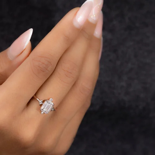 Diamond Solitaire Rings - 10k Rose Gold, 2.35 Gm Weight, Octagon Lab-grown Diamond, Vvs Clarity, Customized, Elegant Design For Weddings