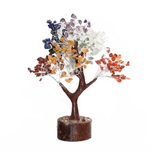 Seven Chakra Crystal Tree - Natural Stones, Different Sizes Available , Multicolor Hanging Crystals for Energy Balancing and Home Décor