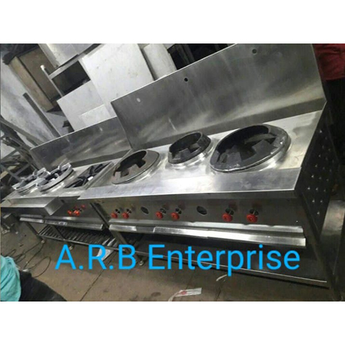 Three Burner Chinese Range - Material: Stainless Steel