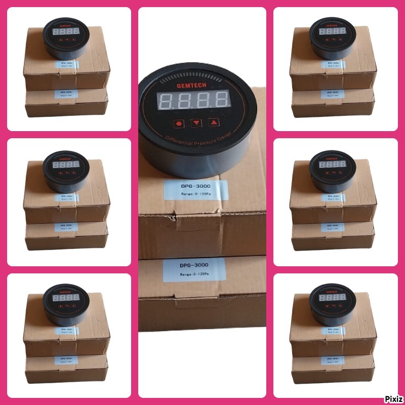 Gemtech Series 3000 Digital Pressure Gauge With Alarm Range 0 To 2.500 Mbar - Color: Black