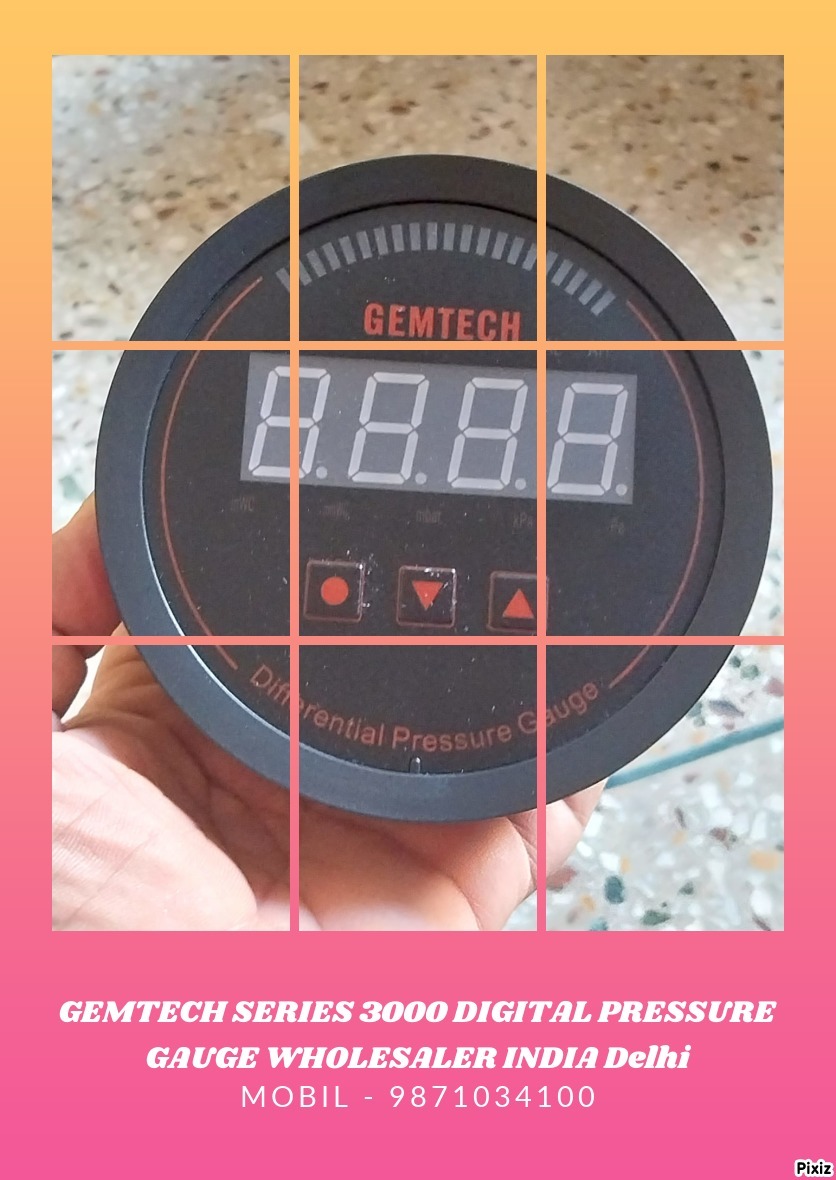 Gemtech Series 3000 Digital Pressure Gauge With Alarm Range 0 To 2.500 Mbar - Color: Black