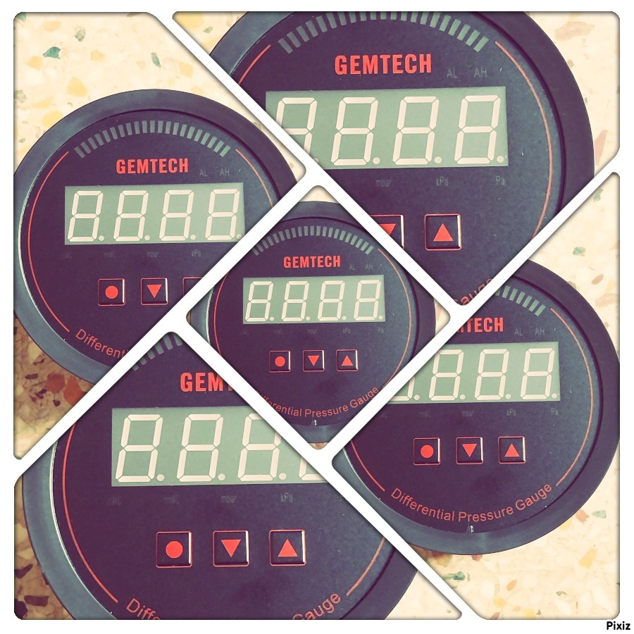 Gemtech Series 3000 Digital Pressure Gauge With Alarm Range 0 To 20.00 Mbar - Color: Black