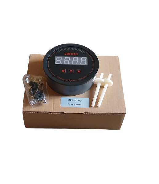 Gemtech Series 3000 Digital Pressure Gauge With Alarm Range 0 To 30.00 Mbar - Color: Black