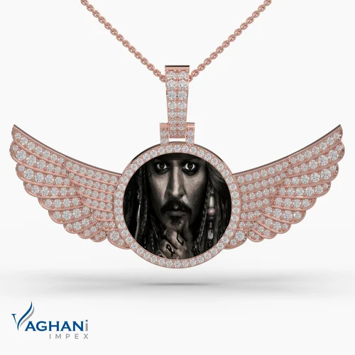 Diamonds Gold Memory Pendant