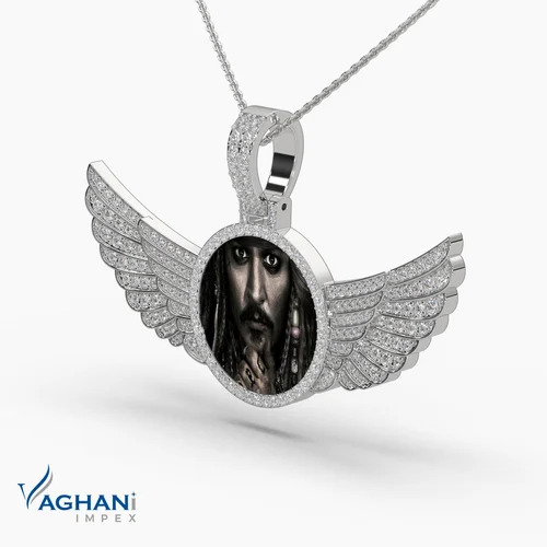 Diamonds Gold Memory Pendant