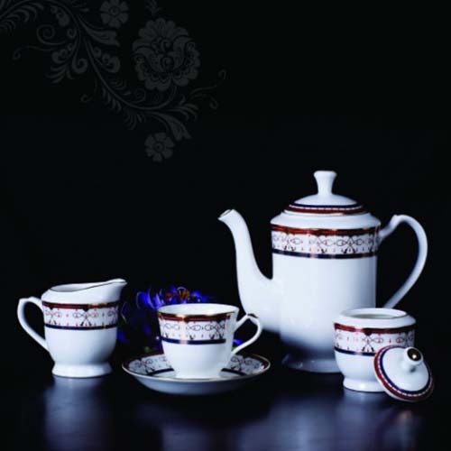 Ceramic Tea Set 6 - Ceramic Material, Includes Teapot And Cups, Elegant Design For Traditional Tea Serving, Cultural Influences