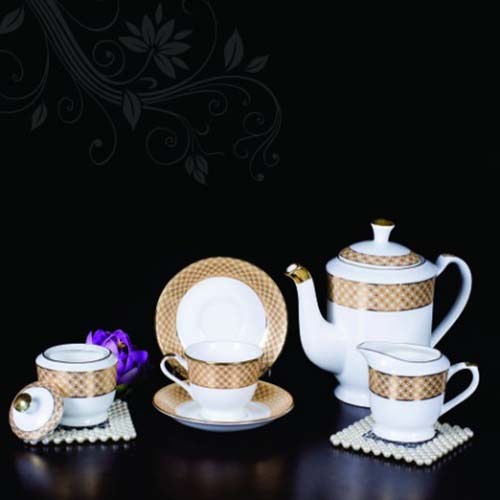 Ceramic Tea Set 6 - Ceramic Material, Includes Teapot And Cups, Elegant Design For Traditional Tea Serving, Cultural Influences