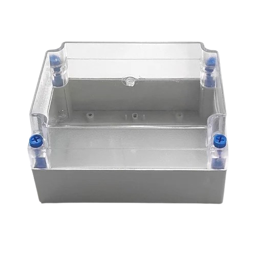 180x130x100mm ABS Enclosure - IP66 Protection Level, Grey-Transparent Color, Powder Coated Surface, 3mm Thickness, 1 Year Warranty