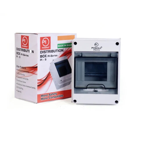 Pvc Mcb Enclosure Box - PVC Material, White-Grey Color | Powder Coated Surface, 1-Year Warranty, Ideal for Miniature Circuit Breakers Protection