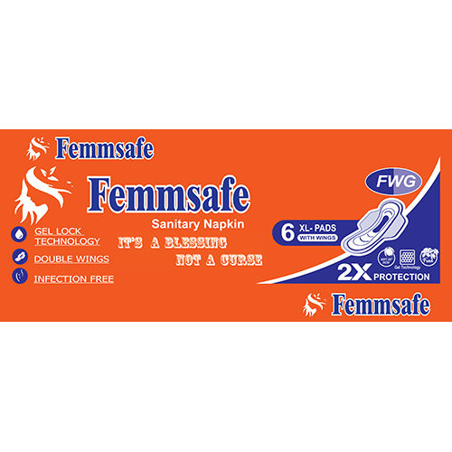 Xl Femmsafe 6 सैनिटरी नैपकिन पैड आयु वर्ग: महिलाएं