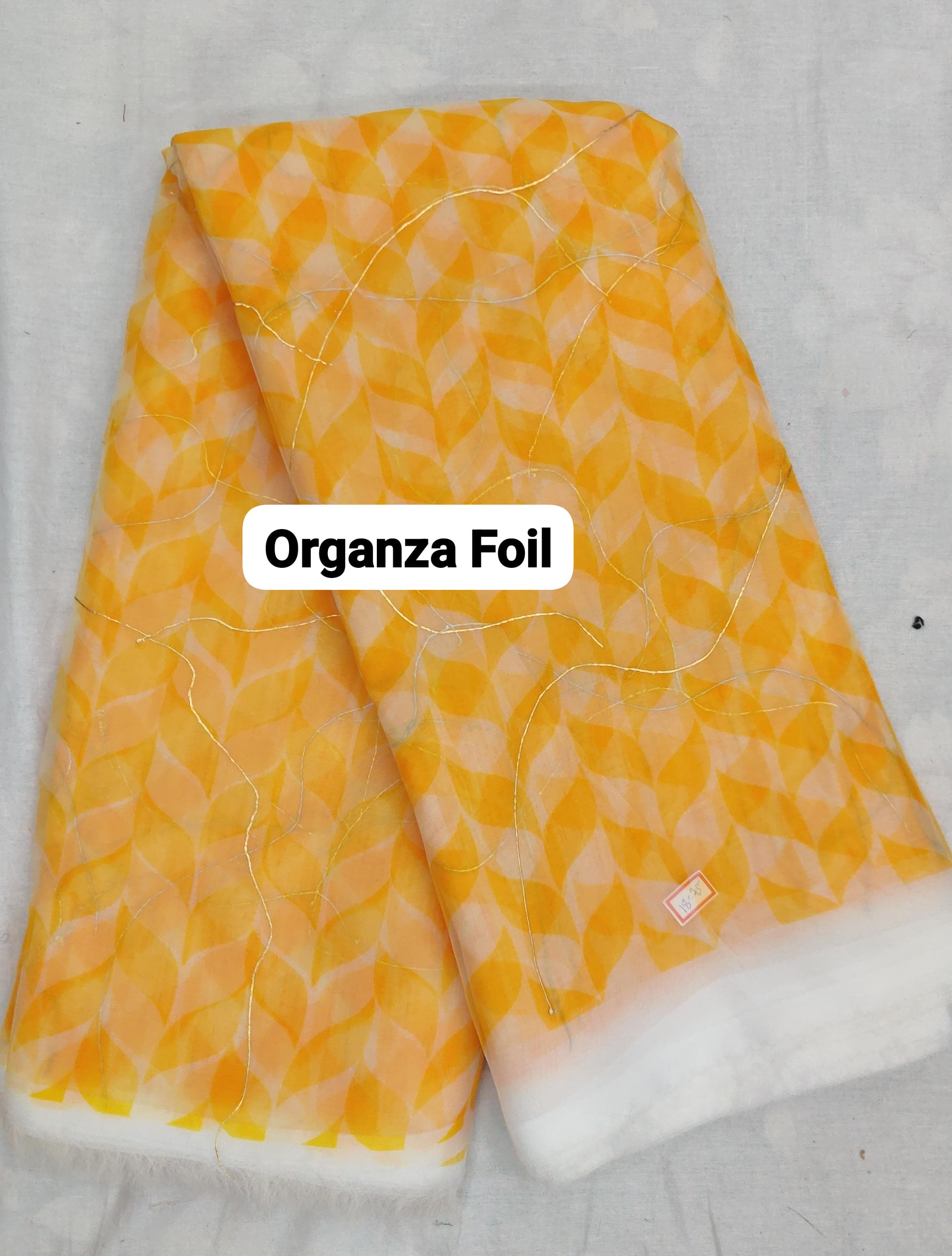 Organza Foil Print Fabric - 44 Inch Wide Multicolor Modern Design | Quick Dry Smooth Texture Digital Printed Ideal For Sarees And Dresses