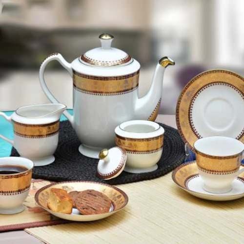 Ceramic Tea Set 25 - Ceramic Material, Includes Teapot And Cups, Floral Design, 6-piece Set For Elegant Tea Experiences
